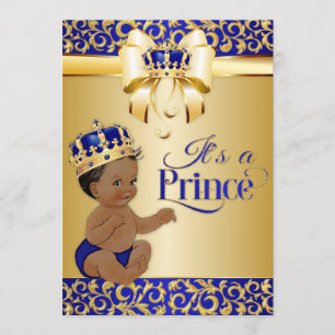 Royal Blue en Gold African American Prince Crown Kaart