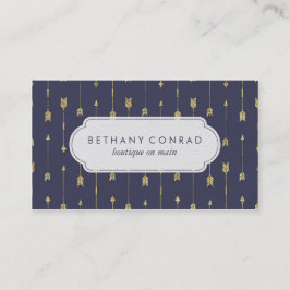 Royal Blue en Gold Arrow Visitekaartje
