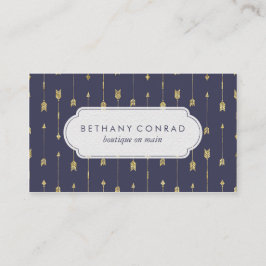 Royal Blue en Gold Arrow Visitekaartje