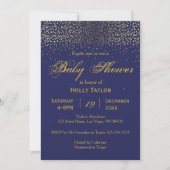 Royal Blue en Gold Baby shower Invitation Kaart (Voorkant)