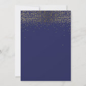 Royal Blue en Gold Baby shower Invitation Kaart (Achterkant)