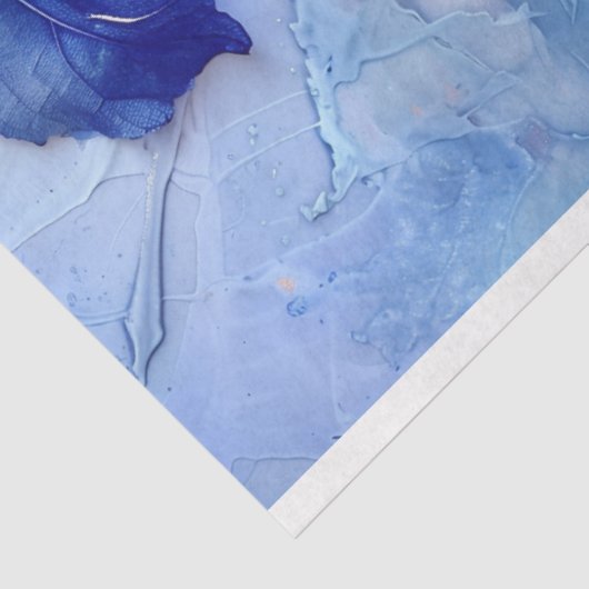 Royal Blue en Gold Botanical Tissue Papier (Detail)