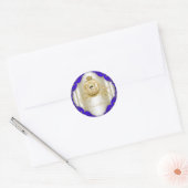 Royal Blue en Gold Carriage Prince Baby shower Ronde Sticker (Envelop)