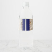 Royal Blue en Gold Crown Prince Baby shower Waterfles Etiket (Achterkant)