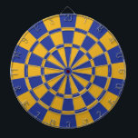 Royal Blue en Gold Dartbord<br><div class="desc">Royal Blue and Gold Dart Board</div>