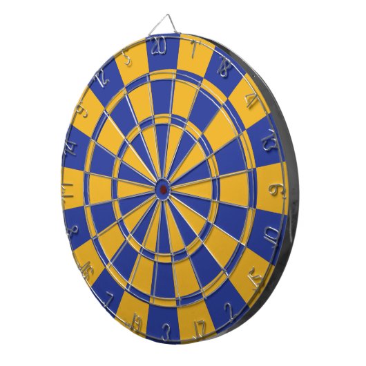 Royal Blue en Gold Dartbord (Voorkant Rechts)