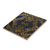 Royal Blue en Gold Elegant Classic Baroque Tegeltje (Zijkant)
