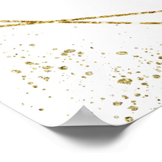 Royal Blue en Gold Floral Quinceanera Welcome Poster (Hoek)