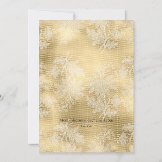 Royal Blue en Gold Floral Vrijgezellenfeest per po Kaart (Achterkant)