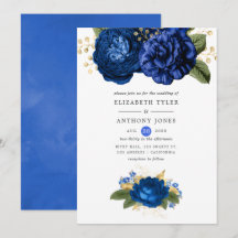 Royal Blue en Gold Floral Wedding