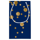 Royal Blue en Gold Foil Confetti Klein Cadeauzakje (Achterkant)