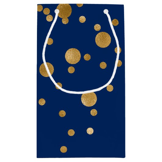 Royal Blue en Gold Foil Confetti Klein Cadeauzakje (Achterkant)