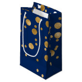 Royal Blue en Gold Foil Confetti Klein Cadeauzakje (Voorkant Gekanteld)