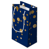 Royal Blue en Gold Foil Confetti Klein Cadeauzakje (Achterkant Gekanteld)