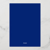 Royal Blue en Gold Geometric Engagement Party Folie Uitnodiging (Achterkant)