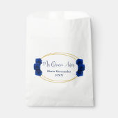 Royal Blue en Gold Geometric Quinceañera Bedankzakje (Voorkant)