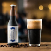 Royal Blue en Gold Geometric Quinceañera Bier Etiket