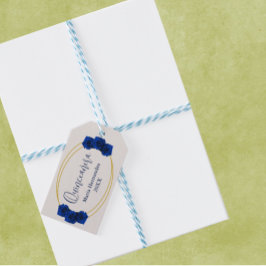 Royal Blue en Gold Geometric Quinceañera Cadeaulabel
