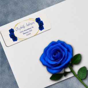 Royal Blue en Gold Geometric Quinceañera Etiket