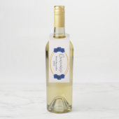 Royal Blue en Gold Geometric Quinceañera Flessenhanger (Op fles)