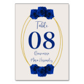 Royal Blue en Gold Geometric Quinceañera Kaart (Achterkant)