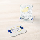 Royal Blue en Gold Geometric Quinceañera Kartonnen Onderzetters (Insitu)