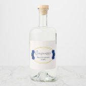 Royal Blue en Gold Geometric Quinceañera Likeurfles Etiket (Voorkant)