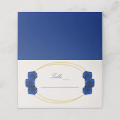 Royal Blue en Gold Geometric Quinceañera Plaatskaartje (Buitenkant ongevouwen)