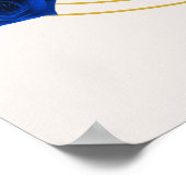 Royal Blue en Gold Geometric Quinceañera Poster (Hoek)