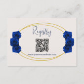 Royal Blue en Gold Geometric Quinceanera Registry Informatiekaartje (Voorkant)