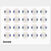 Royal Blue en Gold Geometric Quinceañera Ronde Sticker (Vel)
