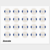 Royal Blue en Gold Geometric Quinceañera Ronde Sticker (Vel)
