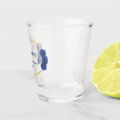 Royal Blue en Gold Geometric Quinceañera Shot Glas (Rechts)