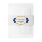 Royal Blue en Gold Geometric Quinceañera Uitnodigingen Wikkel (Voorkant Voorbeeld)