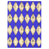 Royal Blue en Gold Glam Monogram Klembord (Achterkant)