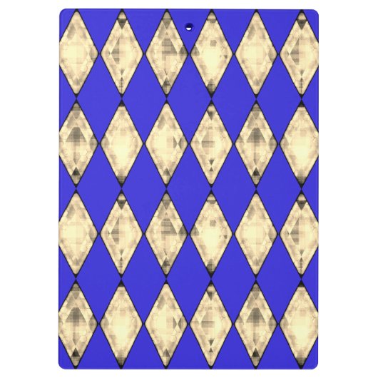 Royal Blue en Gold Glam Monogram Klembord (Achterkant)