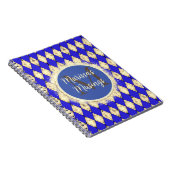 Royal Blue en Gold Glam Monogram Notitieboek (Rechterzijde)