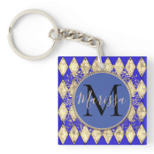 Royal Blue en Gold Glam Monogram