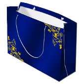 Royal Blue en Gold Groot Cadeauzakje (Achterkant Gekanteld)