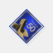 Royal Blue en Gold High Heel 50e verjaardagsfeest Servetten (Hoek)