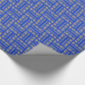 Royal Blue en Gold kerstcadeautje op basis van tek Cadeaupapier (Hoek)