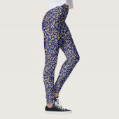 Royal Blue en Gold Leopard Print Leggings (Rechts)