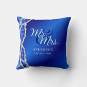 Royal Blue en Gold Passen getrouwd Familienaam Mr  Kussen (Achterkant)