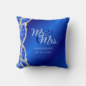 Royal Blue en Gold Passen getrouwd Familienaam Mr  Kussen (Voorkant)