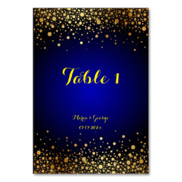 Royal Blue en Gold Popular Weddenking Table Nummer Kaart