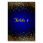 Royal Blue en Gold Popular Weddenking Table Nummer Kaart (Achterkant)