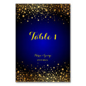 Royal Blue en Gold Popular Weddenking Table Nummer Kaart (Voorkant)