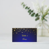 Royal Blue en Gold Popular Wedding-kaart Plaatskaartje (Staand voorkant)
