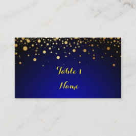 Royal Blue en Gold Popular Wedding-kaart Plaatskaartje
