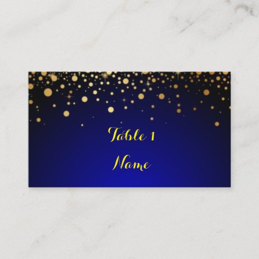Royal Blue en Gold Popular Wedding-kaart Plaatskaartje (Voorkant)